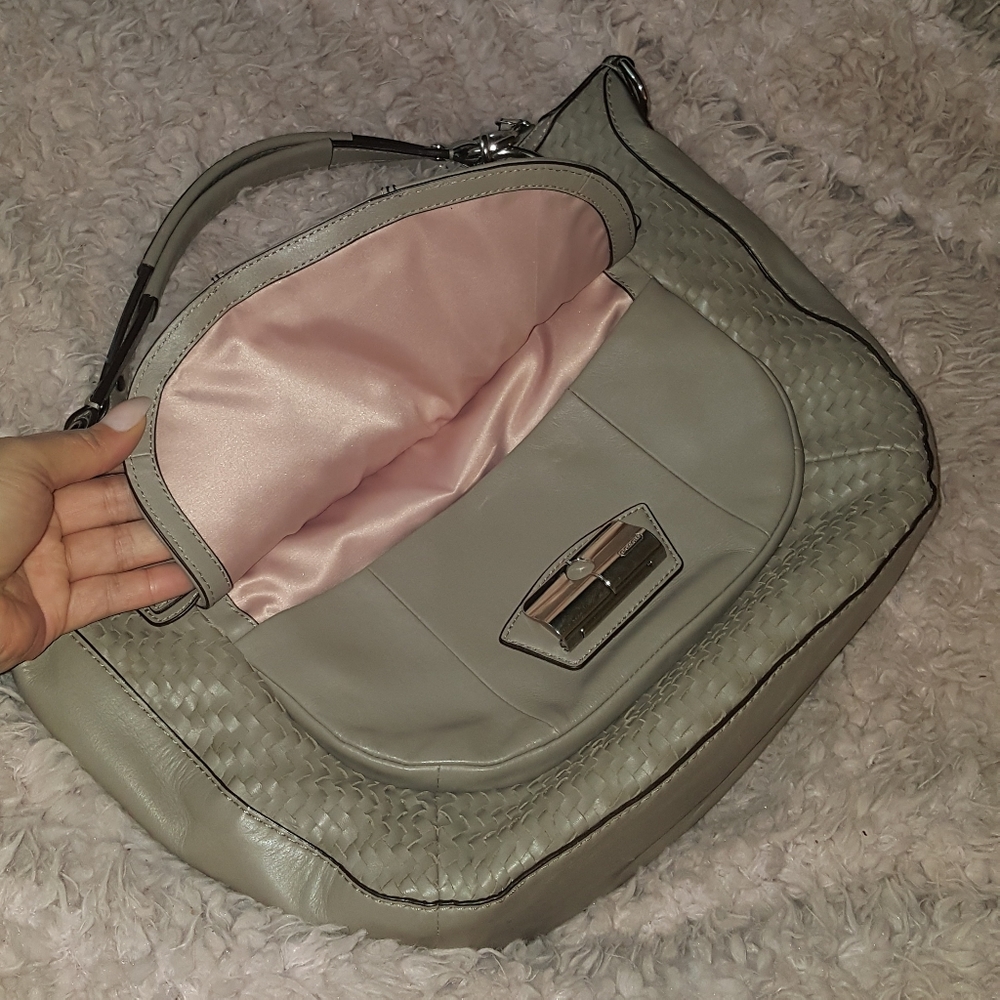 Coach woven leather‎ handbag